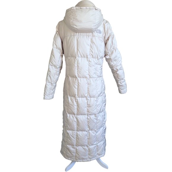 Rare ✨The North Face 700 down cream full ankle length Nuptse duster parka Small - Picture 2 of 10